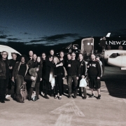 Band and crew take flight after the last show.  Photo by CKP
