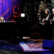 Carole King performs with Gary Burr and Rudy Guess on Tavis Smiley. Photo by Van Evers 