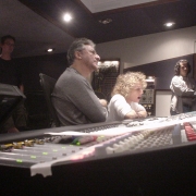 Listening to a playback with Humberto Gatica. Photo by Rudy Guess