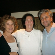 Carole, k.d Lang, Humberto Gatica.  Photo by Rudy Guess