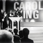 Lou Adler accepting Grammy Awards for Carole. From the Collection of Lou Adler